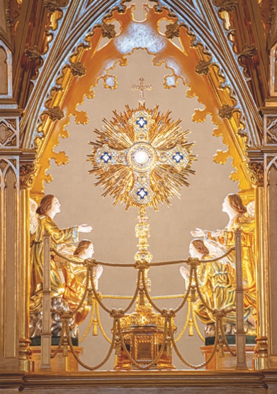 Monstrance from the main church of the Shrine of the Most Blessed Sacrament